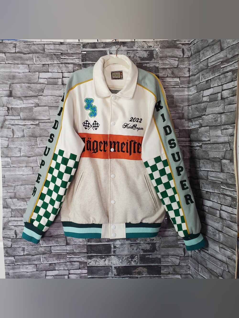 Hip Hop Awards 2023 Bomber Jacket Kidsuper Multicolor Full Zip Wool Blend XXL